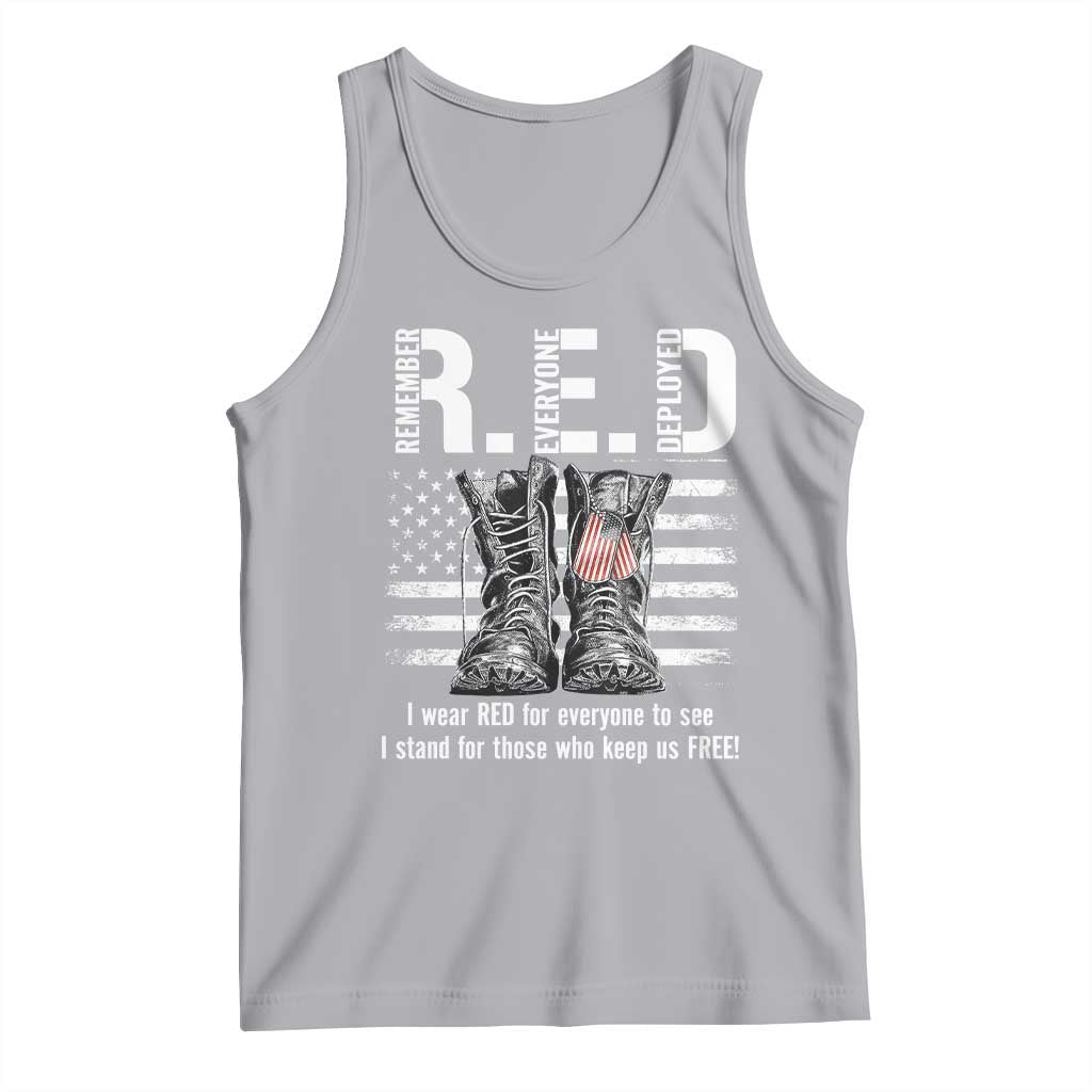 On Friday We Wear Red Military R.E.D Friday Tank Top American Flag - Wonder Print Shop