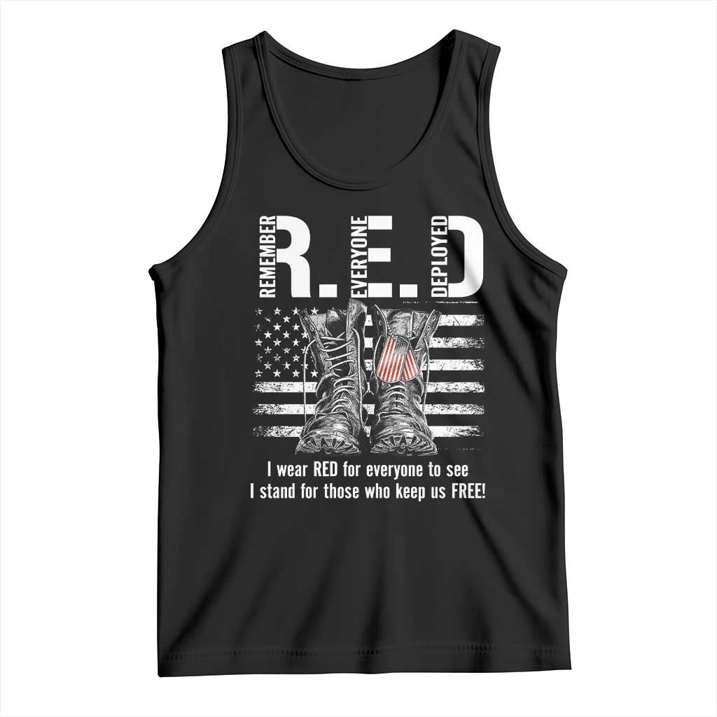 On Friday We Wear Red Military R.E.D Friday Tank Top American Flag - Wonder Print Shop