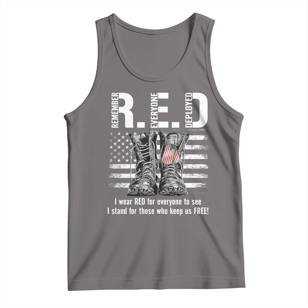 On Friday We Wear Red Military R.E.D Friday Tank Top American Flag - Wonder Print Shop