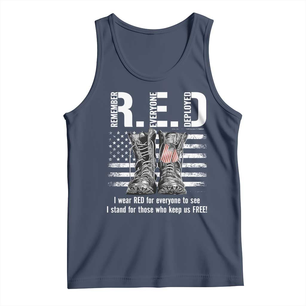 On Friday We Wear Red Military R.E.D Friday Tank Top American Flag - Wonder Print Shop