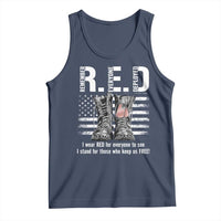 On Friday We Wear Red Military R.E.D Friday Tank Top American Flag - Wonder Print Shop