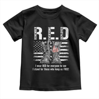 On Friday We Wear Red Military R.E.D Friday Toddler T Shirt American Flag - Wonder Print Shop