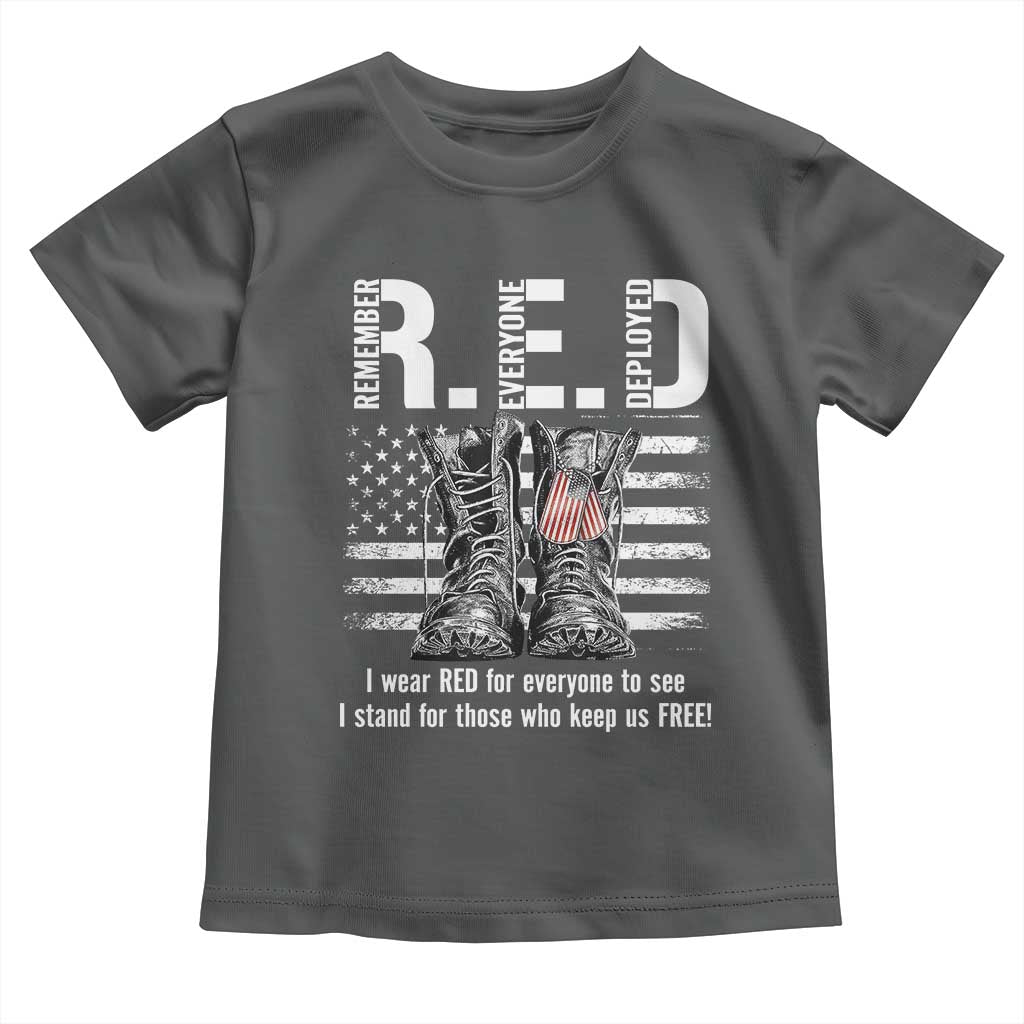 On Friday We Wear Red Military R.E.D Friday Toddler T Shirt American Flag - Wonder Print Shop