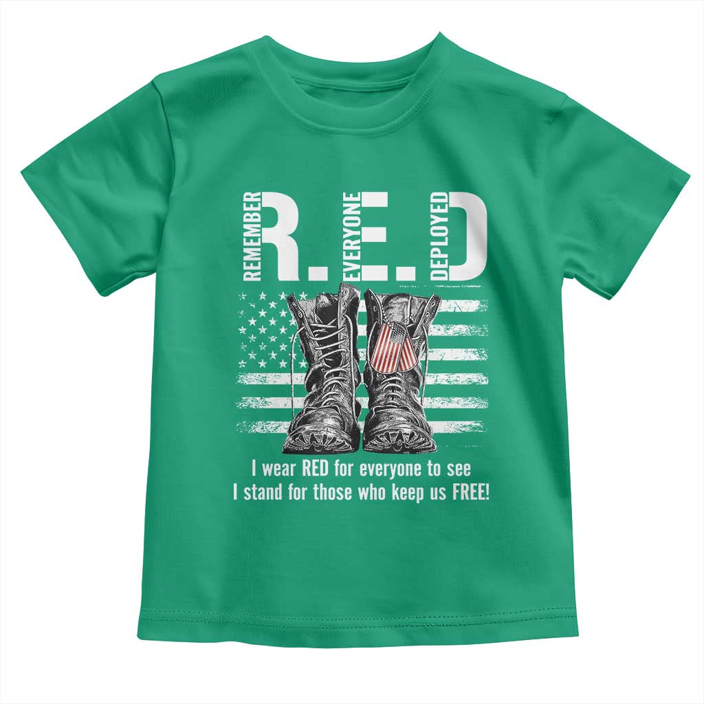 On Friday We Wear Red Military R.E.D Friday Toddler T Shirt American Flag - Wonder Print Shop