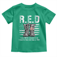 On Friday We Wear Red Military R.E.D Friday Toddler T Shirt American Flag - Wonder Print Shop