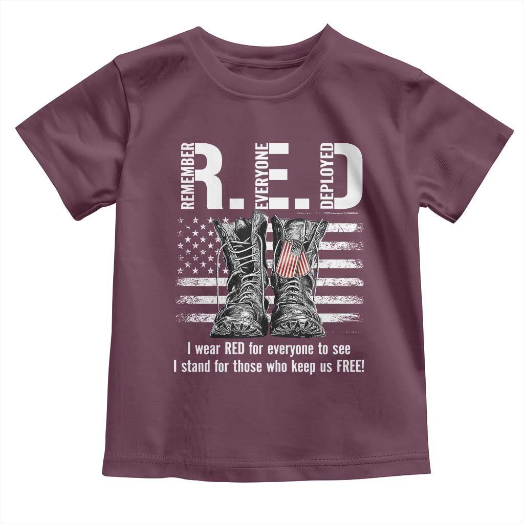 On Friday We Wear Red Military R.E.D Friday Toddler T Shirt American Flag - Wonder Print Shop
