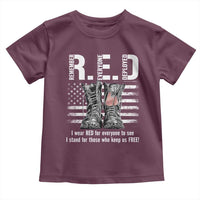 On Friday We Wear Red Military R.E.D Friday Toddler T Shirt American Flag - Wonder Print Shop