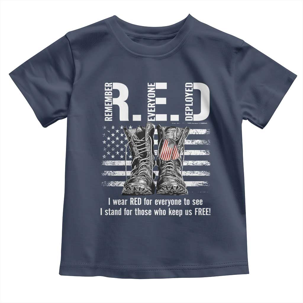 On Friday We Wear Red Military R.E.D Friday Toddler T Shirt American Flag - Wonder Print Shop