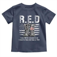 On Friday We Wear Red Military R.E.D Friday Toddler T Shirt American Flag - Wonder Print Shop