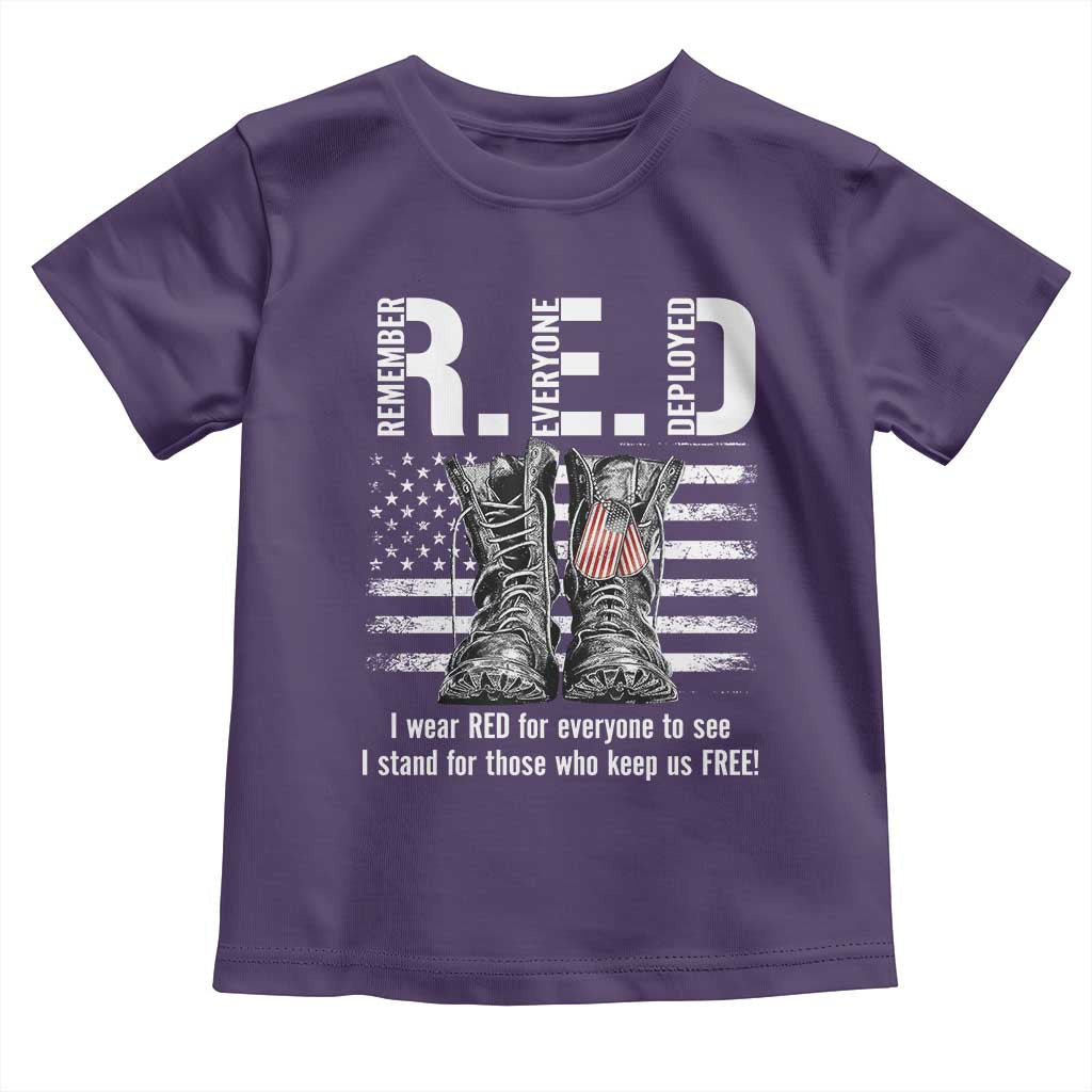 On Friday We Wear Red Military R.E.D Friday Toddler T Shirt American Flag - Wonder Print Shop