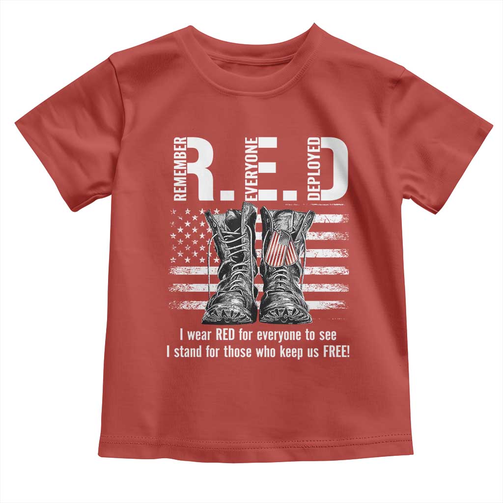 On Friday We Wear Red Military R.E.D Friday Toddler T Shirt American Flag - Wonder Print Shop