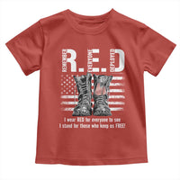 On Friday We Wear Red Military R.E.D Friday Toddler T Shirt American Flag - Wonder Print Shop