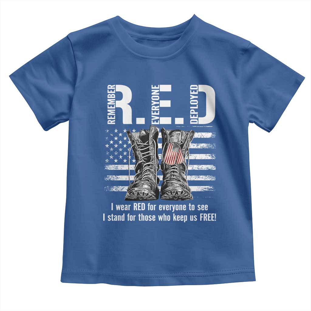 On Friday We Wear Red Military R.E.D Friday Toddler T Shirt American Flag - Wonder Print Shop