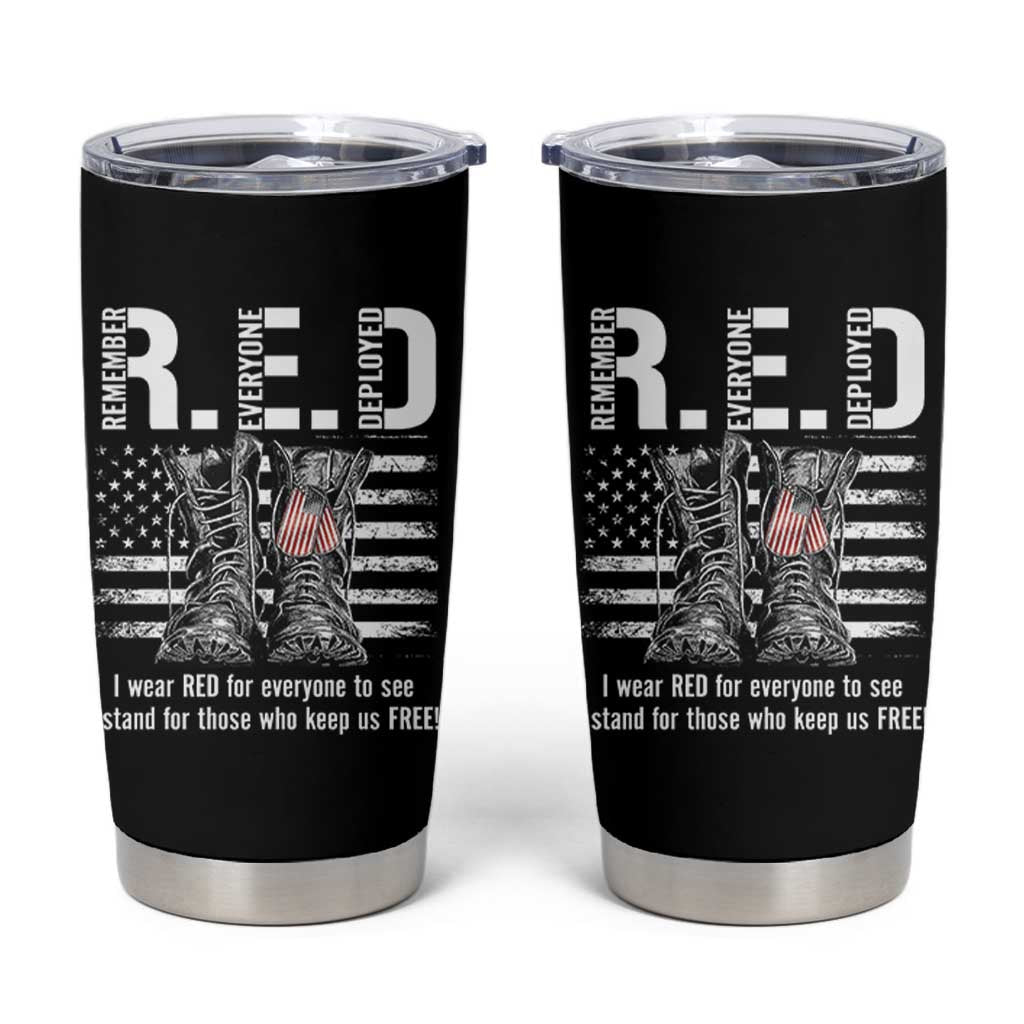On Friday We Wear Red Military R.E.D Friday Tumbler Cup American Flag - Wonder Print Shop