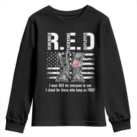 On Friday We Wear Red Military R.E.D Friday Youth Sweatshirt American Flag - Wonder Print Shop