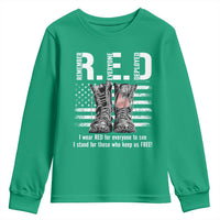 On Friday We Wear Red Military R.E.D Friday Youth Sweatshirt American Flag - Wonder Print Shop