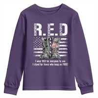 On Friday We Wear Red Military R.E.D Friday Youth Sweatshirt American Flag - Wonder Print Shop