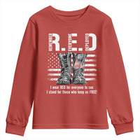 On Friday We Wear Red Military R.E.D Friday Youth Sweatshirt American Flag - Wonder Print Shop