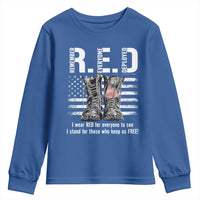 On Friday We Wear Red Military R.E.D Friday Youth Sweatshirt American Flag - Wonder Print Shop