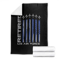 Retired US Air Force Throw Blanket Vintage USAF Veteran USA Flag - Wonder Print Shop