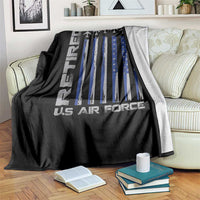 Retired US Air Force Throw Blanket Vintage USAF Veteran USA Flag - Wonder Print Shop