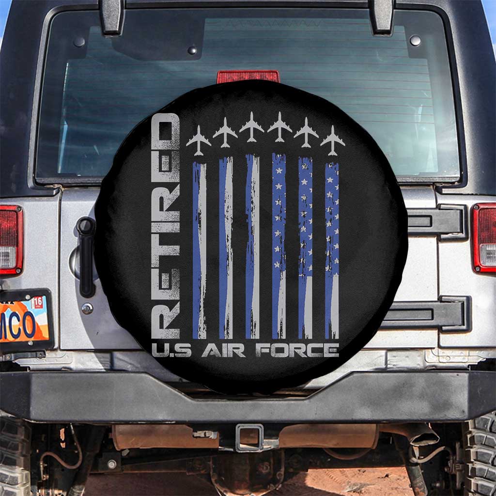 Retired US Air Force Spare Tire Cover Vintage USAF Veteran USA Flag - Wonder Print Shop