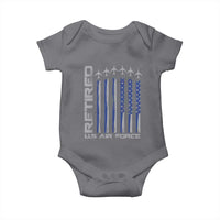 Retired US Air Force Baby Onesie Vintage USAF Veteran USA Flag - Wonder Print Shop