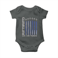 Retired US Air Force Baby Onesie Vintage USAF Veteran USA Flag - Wonder Print Shop