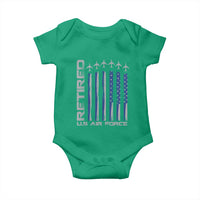 Retired US Air Force Baby Onesie Vintage USAF Veteran USA Flag - Wonder Print Shop