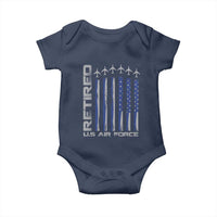 Retired US Air Force Baby Onesie Vintage USAF Veteran USA Flag - Wonder Print Shop