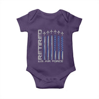 Retired US Air Force Baby Onesie Vintage USAF Veteran USA Flag - Wonder Print Shop