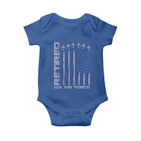 Retired US Air Force Baby Onesie Vintage USAF Veteran USA Flag - Wonder Print Shop