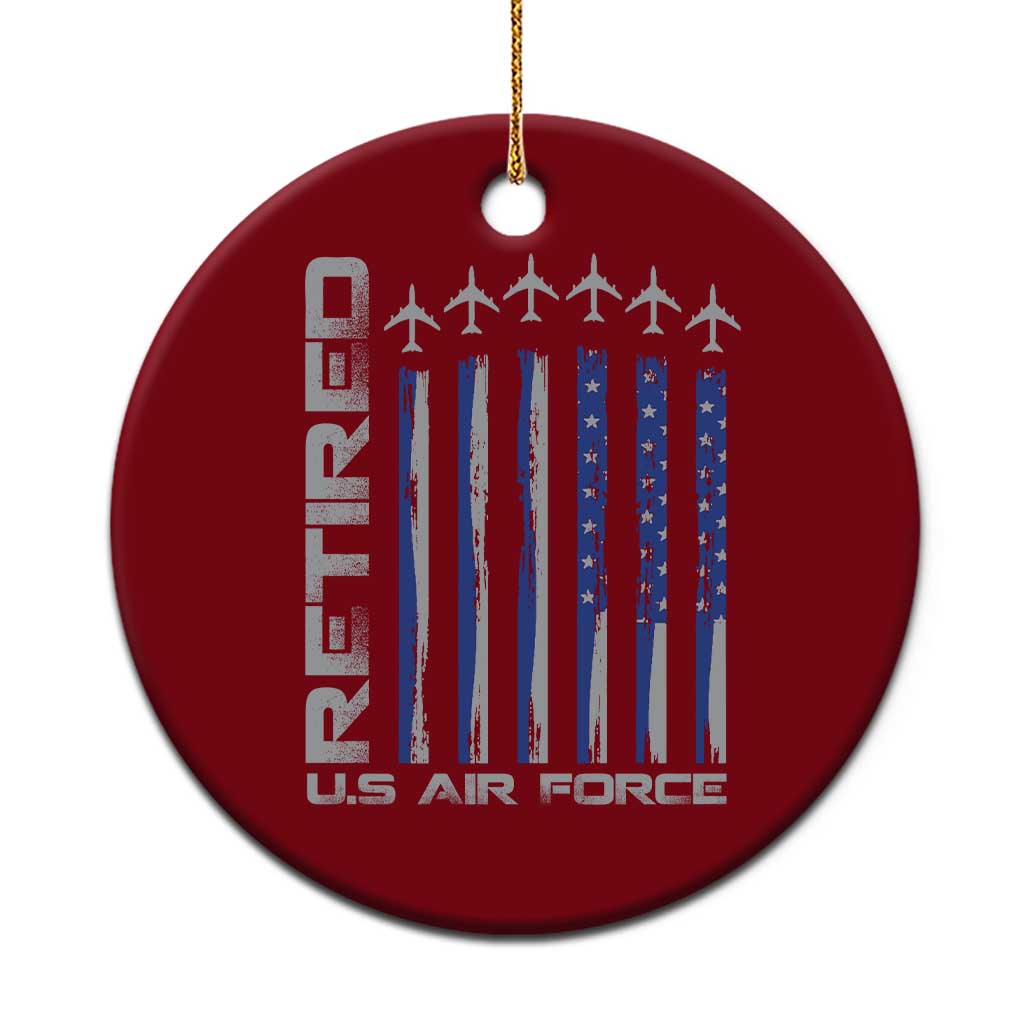 Retired US Air Force Ceramic Ornament Vintage USAF Veteran USA Flag - Wonder Print Shop