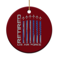 Retired US Air Force Ceramic Ornament Vintage USAF Veteran USA Flag - Wonder Print Shop