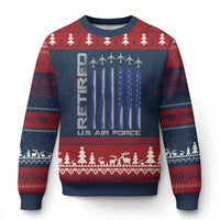Retired US Air Force Ugly Christmas Sweater Vintage USAF Veteran USA Flag - Wonder Print Shop