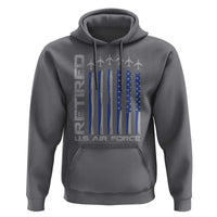 Retired US Air Force Hoodie Vintage USAF Veteran USA Flag - Wonder Print Shop