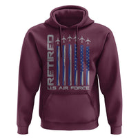 Retired US Air Force Hoodie Vintage USAF Veteran USA Flag - Wonder Print Shop