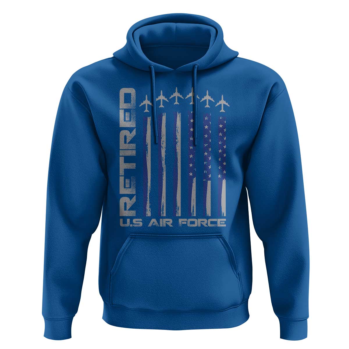 Retired US Air Force Hoodie Vintage USAF Veteran USA Flag - Wonder Print Shop