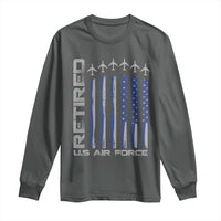 Retired US Air Force Long Sleeve Shirt Vintage USAF Veteran USA Flag - Wonder Print Shop