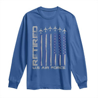 Retired US Air Force Long Sleeve Shirt Vintage USAF Veteran USA Flag - Wonder Print Shop