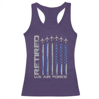 Retired US Air Force Racerback Tank Top Vintage USAF Veteran USA Flag - Wonder Print Shop