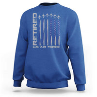 Retired US Air Force Sweatshirt Vintage USAF Veteran USA Flag - Wonder Print Shop