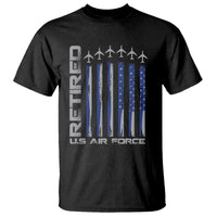 Retired US Air Force T Shirt Vintage USAF Veteran USA Flag - Wonder Print Shop