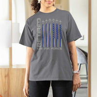 Retired US Air Force T Shirt For Women Vintage USAF Veteran USA Flag - Wonder Print Shop