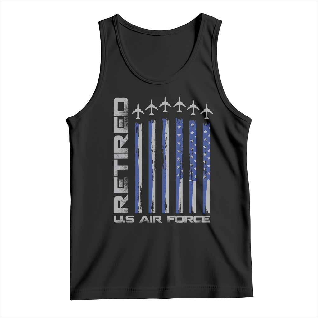 Retired US Air Force Tank Top Vintage USAF Veteran USA Flag - Wonder Print Shop