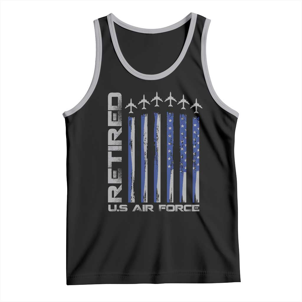 Retired US Air Force Tank Top Vintage USAF Veteran USA Flag - Wonder Print Shop