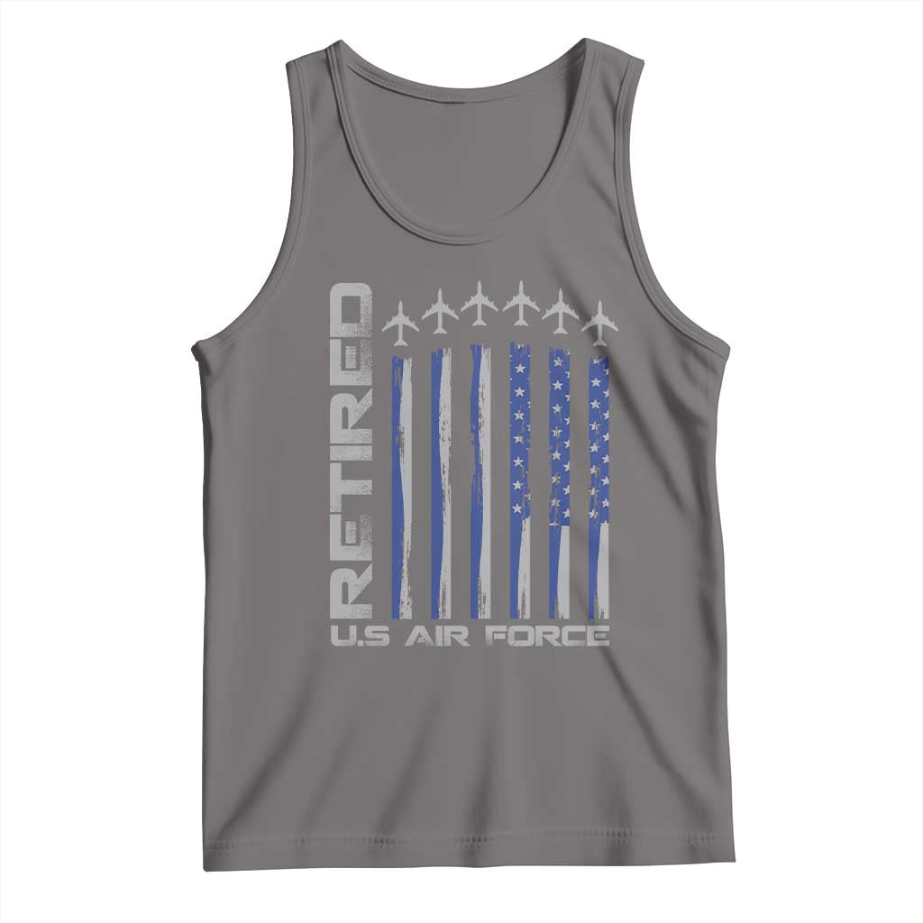 Retired US Air Force Tank Top Vintage USAF Veteran USA Flag - Wonder Print Shop