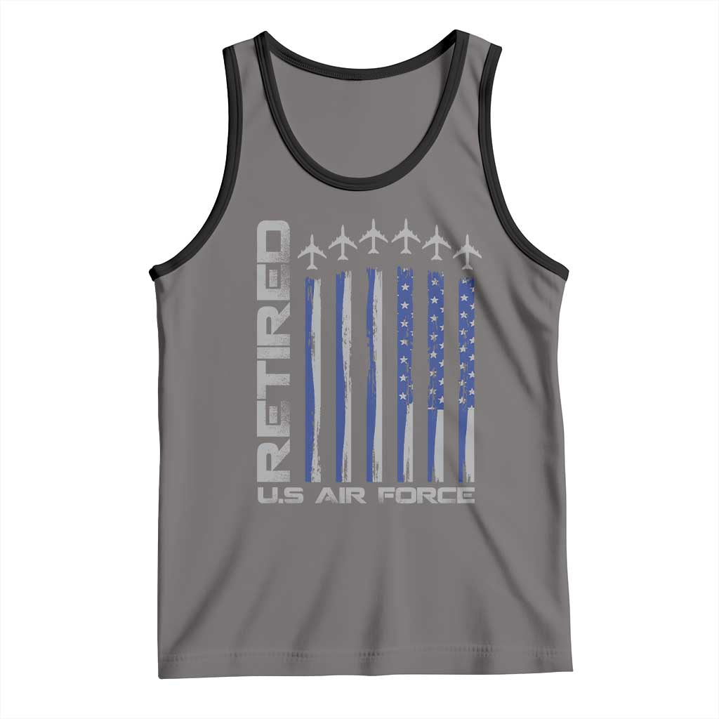 Retired US Air Force Tank Top Vintage USAF Veteran USA Flag - Wonder Print Shop