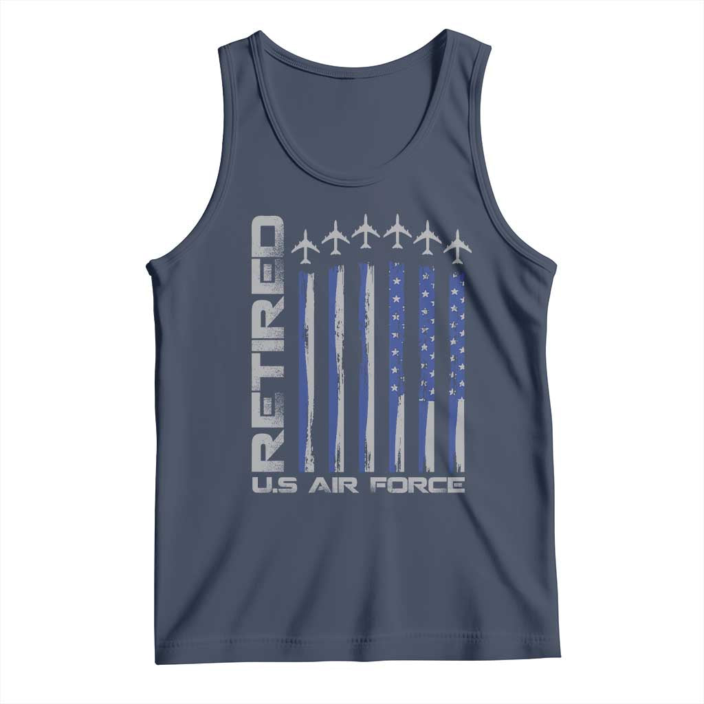 Retired US Air Force Tank Top Vintage USAF Veteran USA Flag - Wonder Print Shop