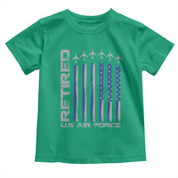 Retired US Air Force Toddler T Shirt Vintage USAF Veteran USA Flag - Wonder Print Shop